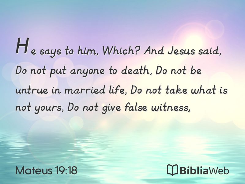 Mateus 19:18 em imagem para compartilhar