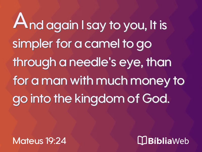 Mateus 19:24 em imagem para compartilhar