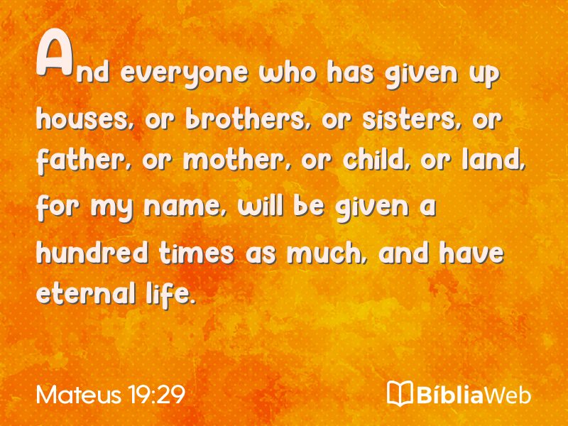 Mateus 19:29 em imagem para compartilhar