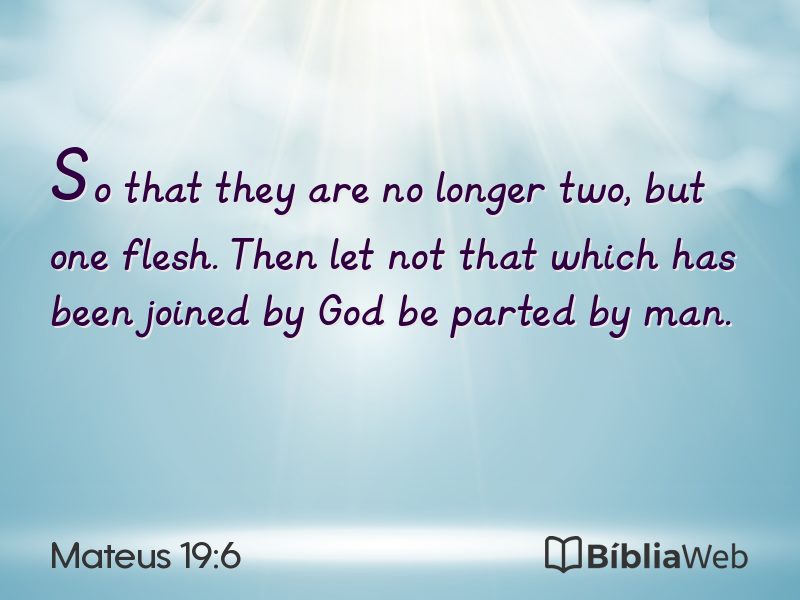 Mateus 19:6 em imagem para compartilhar