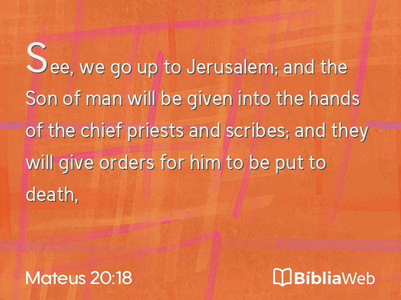 Mateus 20:18 em imagem para compartilhar