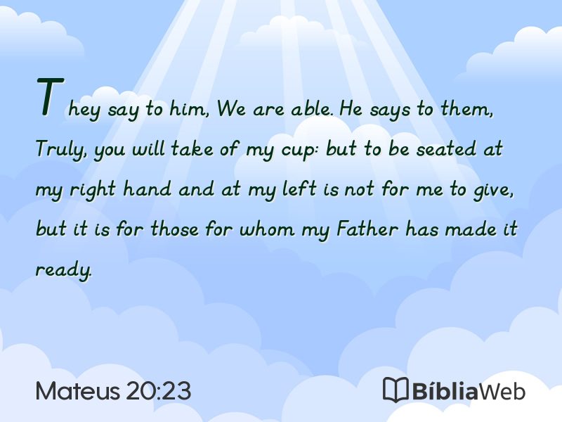 Mateus 20:23 em imagem para compartilhar