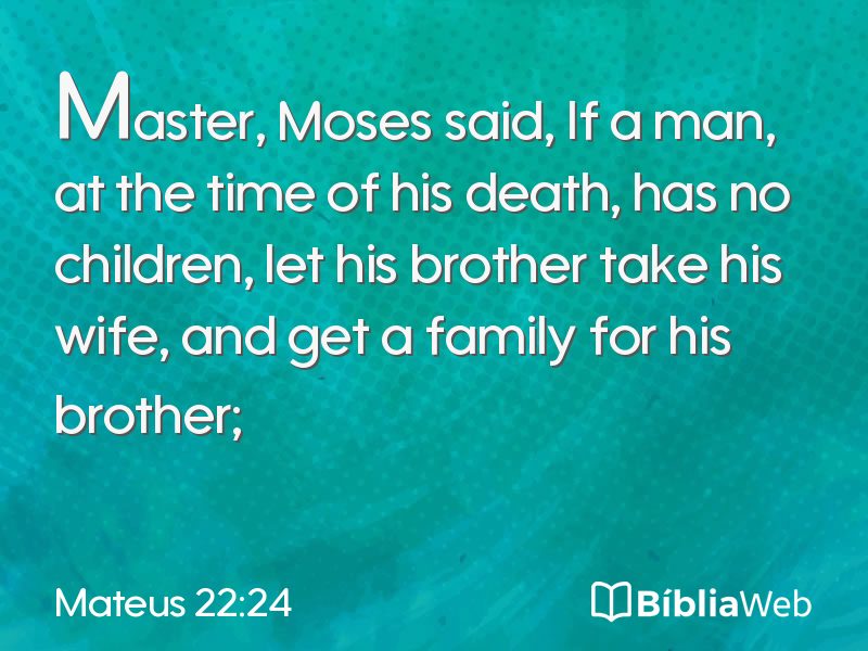 Mateus 22:24 em imagem para compartilhar