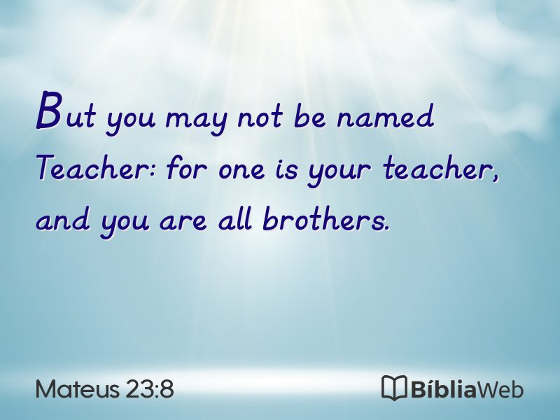 Mateus 23:8 em imagem para compartilhar