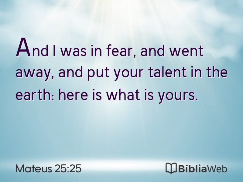 Mateus 25:25 em imagem para compartilhar