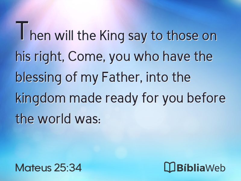 Mateus 25:34 em imagem para compartilhar