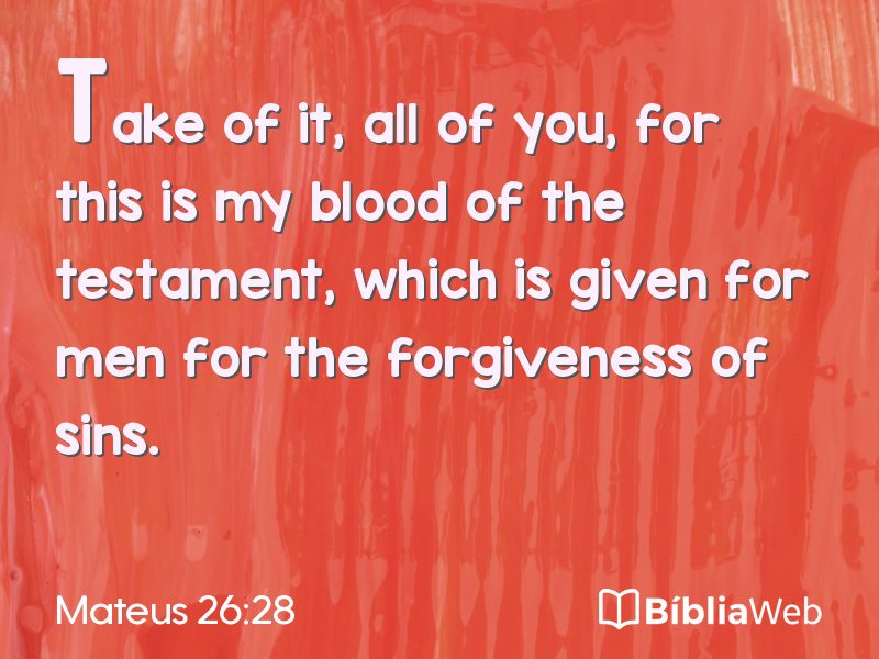 Mateus 26:28 em imagem para compartilhar