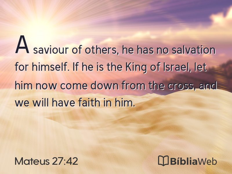 Mateus 27:42 em imagem para compartilhar