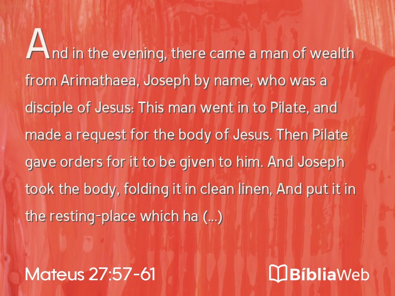 Mateus 27:57-61 em imagem para compartilhar