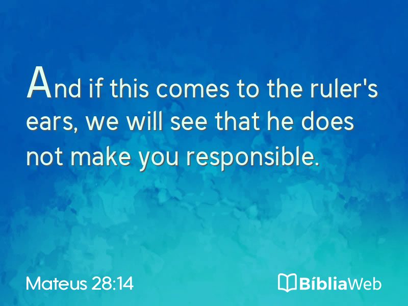 Mateus 28:14 em imagem para compartilhar