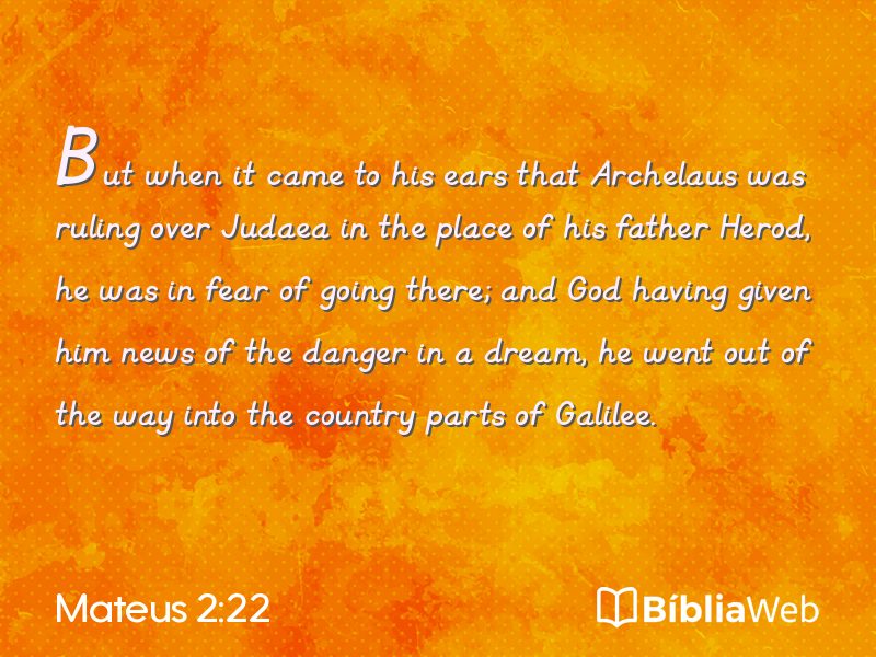 Mateus 2:22 em imagem para compartilhar
