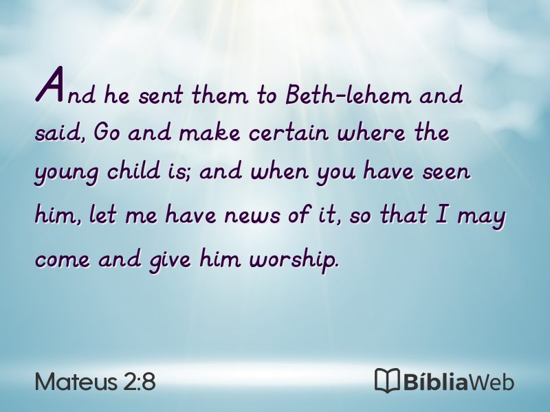 Mateus 2:8 em imagem para compartilhar