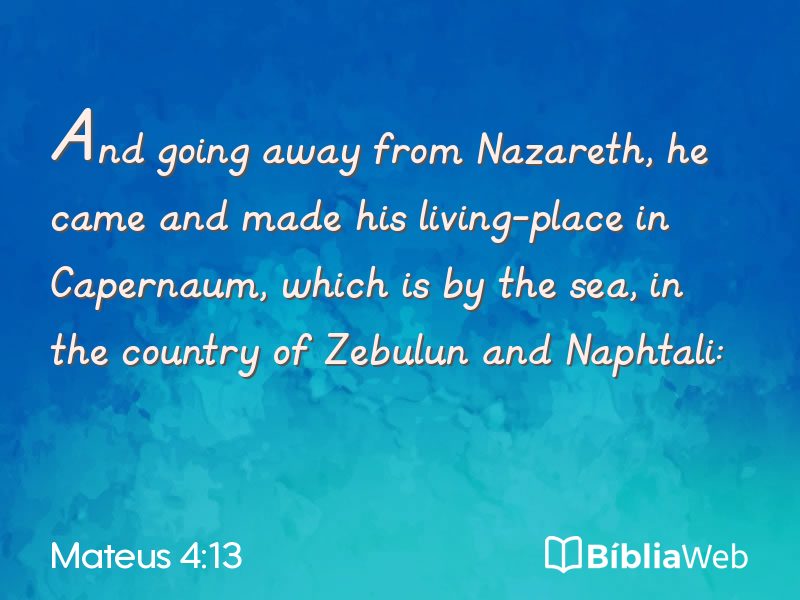Mateus 4:13 em imagem para compartilhar