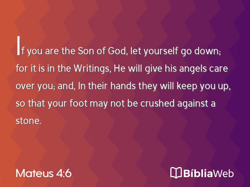 Mateus 4:6 em imagem para compartilhar