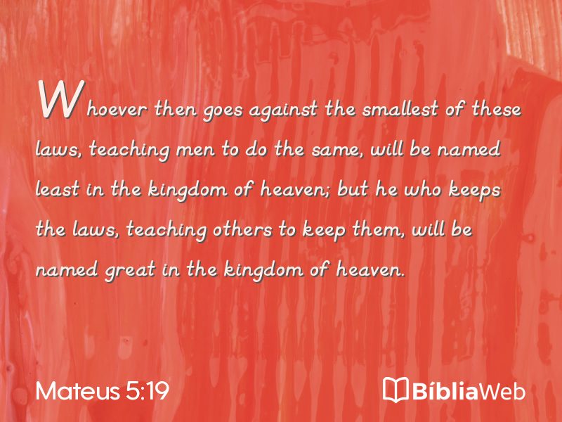 Mateus 5:19 em imagem para compartilhar