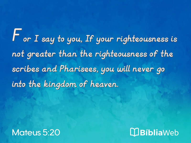Mateus 5:20 em imagem para compartilhar