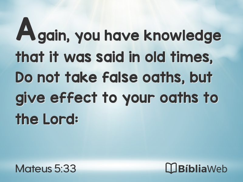 Mateus 5:33 em imagem para compartilhar