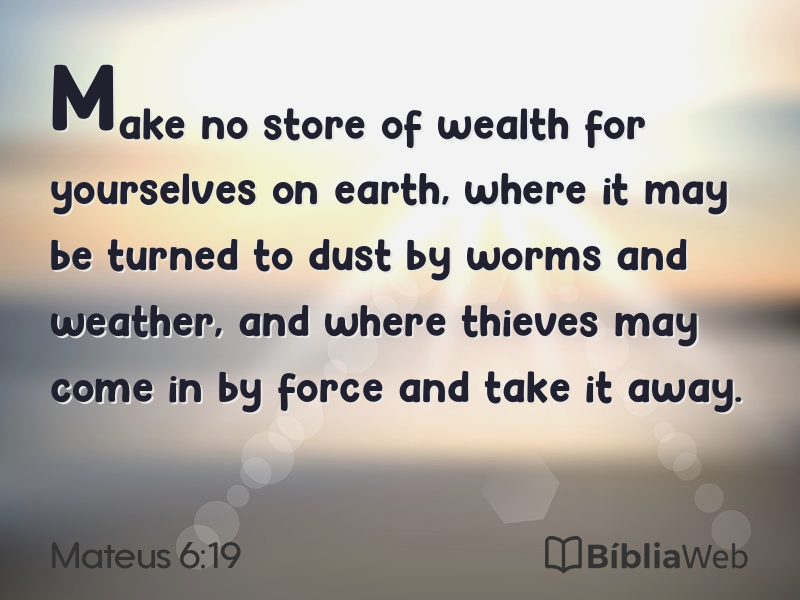 Mateus 6:19 em imagem para compartilhar