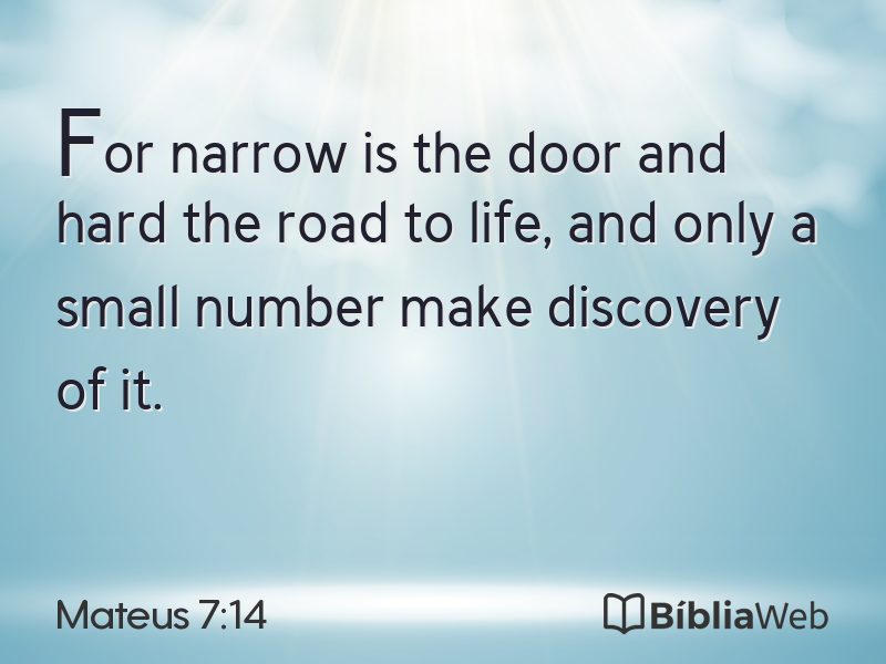 Mateus 7:14 em imagem para compartilhar