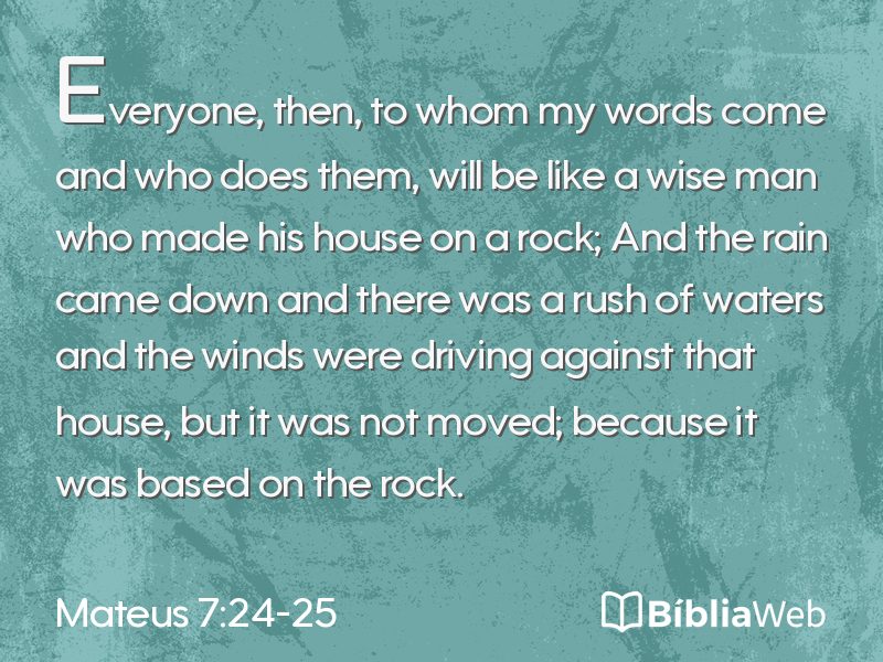 Mateus 7:24-25 em imagem para compartilhar