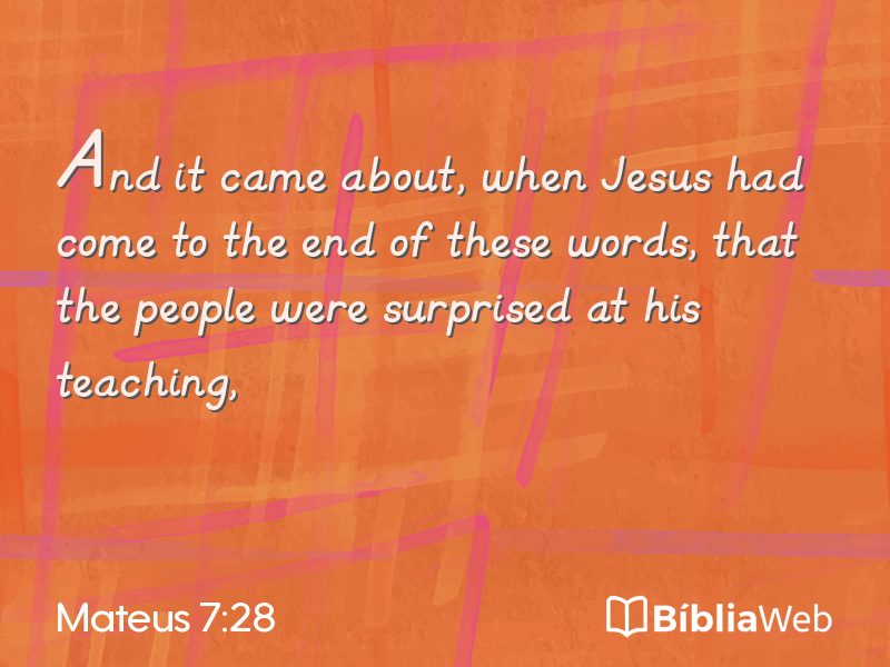Mateus 7:28 em imagem para compartilhar