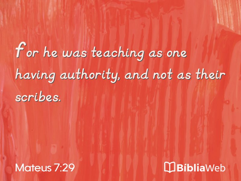 Mateus 7:29 em imagem para compartilhar