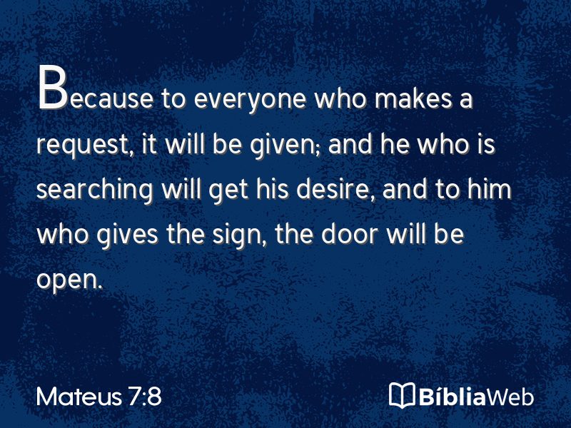 Mateus 7:8 em imagem para compartilhar