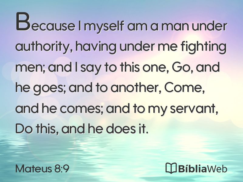 Mateus 8:9 em imagem para compartilhar