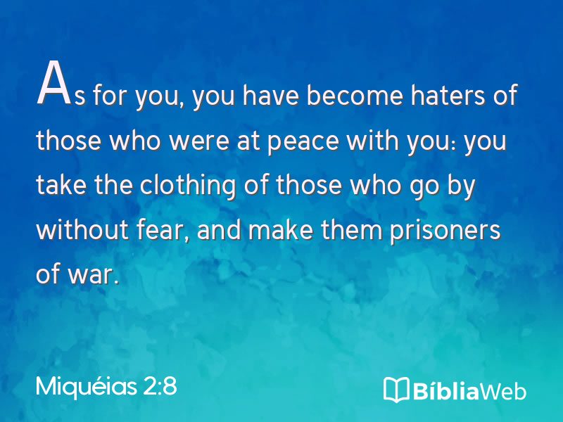 Miquéias 2:8 em imagem para compartilhar