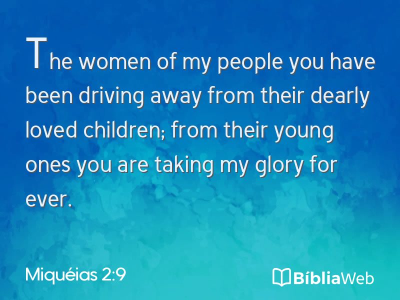 Miquéias 2:9 em imagem para compartilhar
