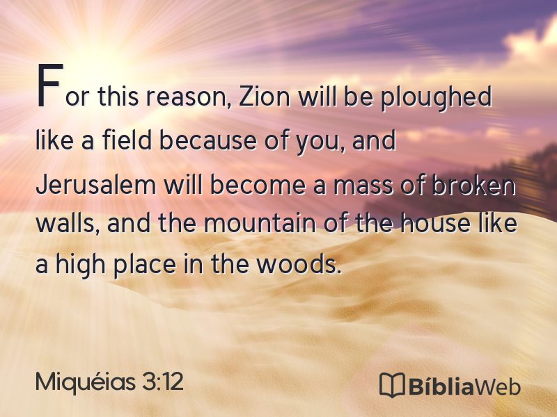 Miquéias 3:12 em imagem para compartilhar
