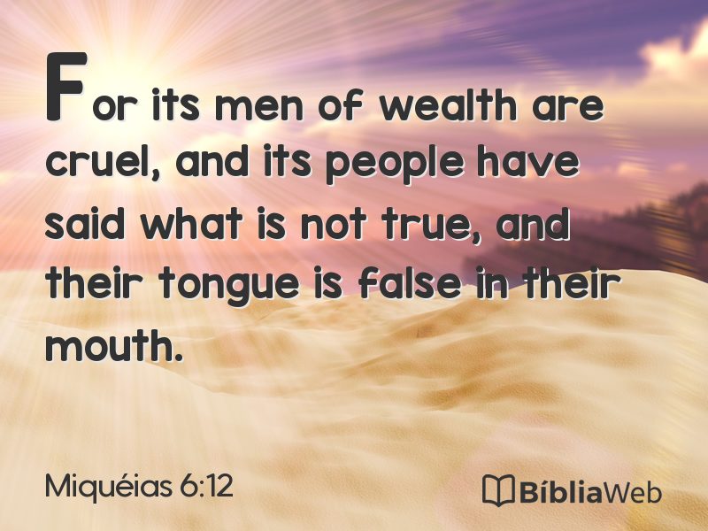 Miquéias 6:12 em imagem para compartilhar