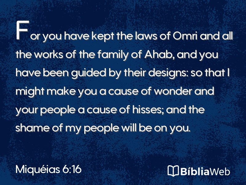 Miquéias 6:16 em imagem para compartilhar