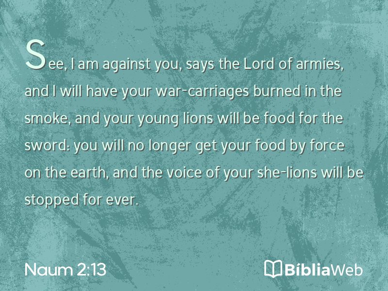 Naum 2:13 em imagem para compartilhar