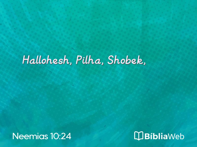 Neemias 10:24 em imagem para compartilhar