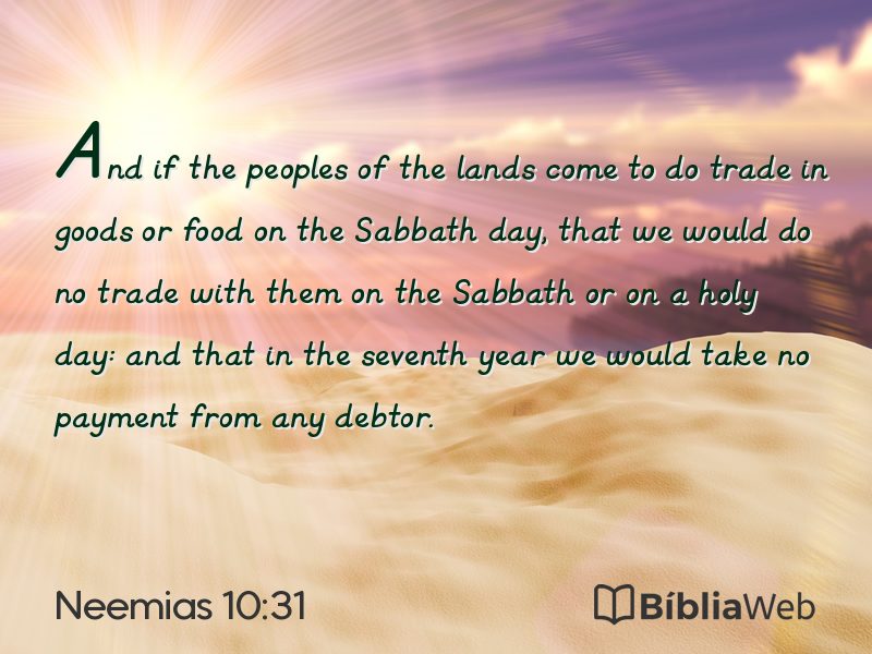 Neemias 10:31 em imagem para compartilhar