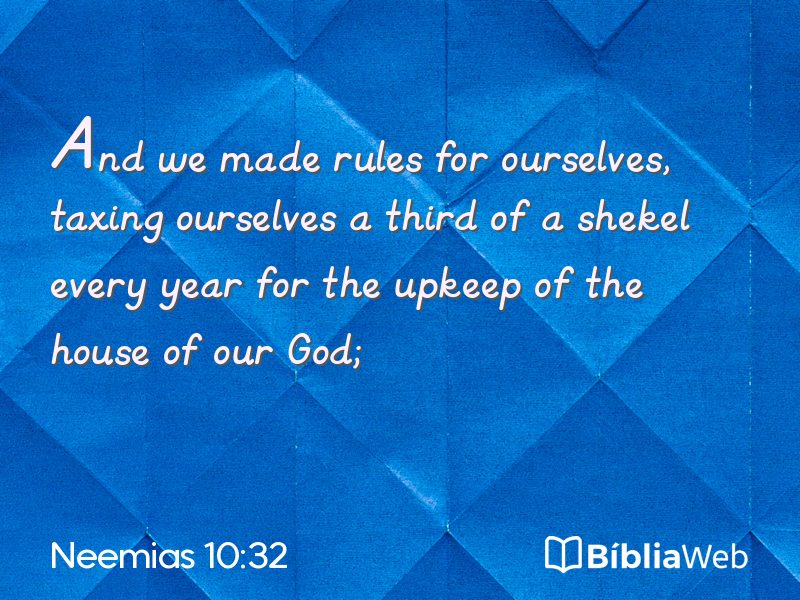 Neemias 10:32 em imagem para compartilhar