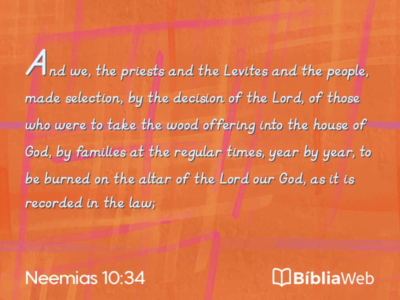 Neemias 10:34 em imagem para compartilhar