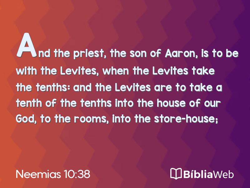 Neemias 10:38 em imagem para compartilhar