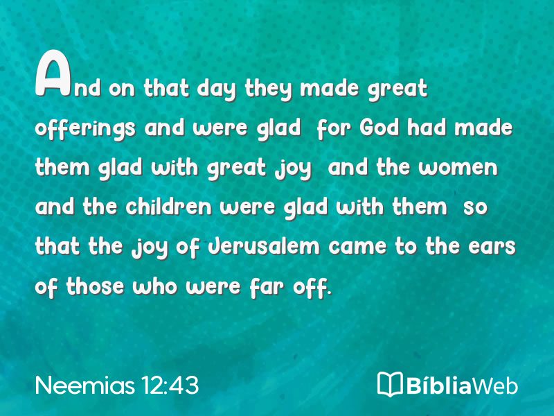 Neemias 12:43 em imagem para compartilhar
