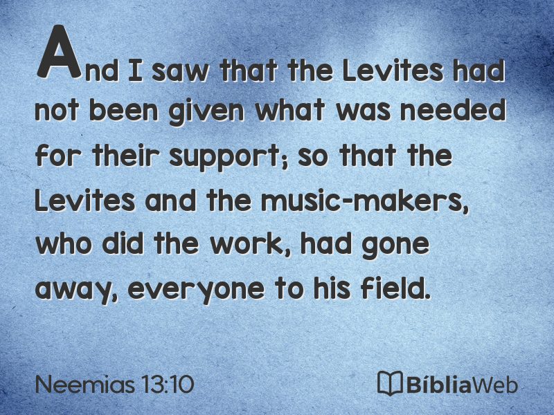 Neemias 13:10 em imagem para compartilhar