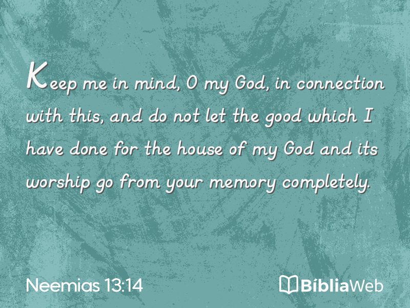Neemias 13:14 em imagem para compartilhar