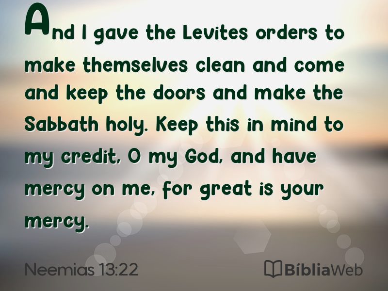 Neemias 13:22 em imagem para compartilhar