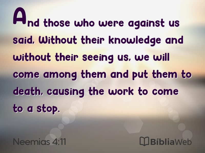 Neemias 4:11 em imagem para compartilhar