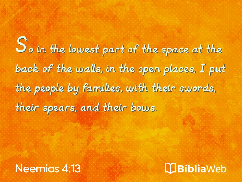 Neemias 4:13 em imagem para compartilhar