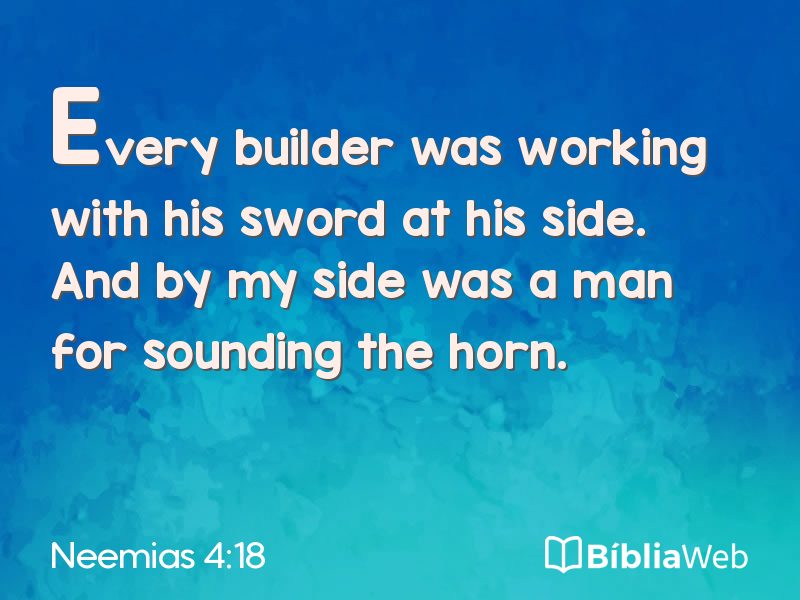 Neemias 4:18 em imagem para compartilhar