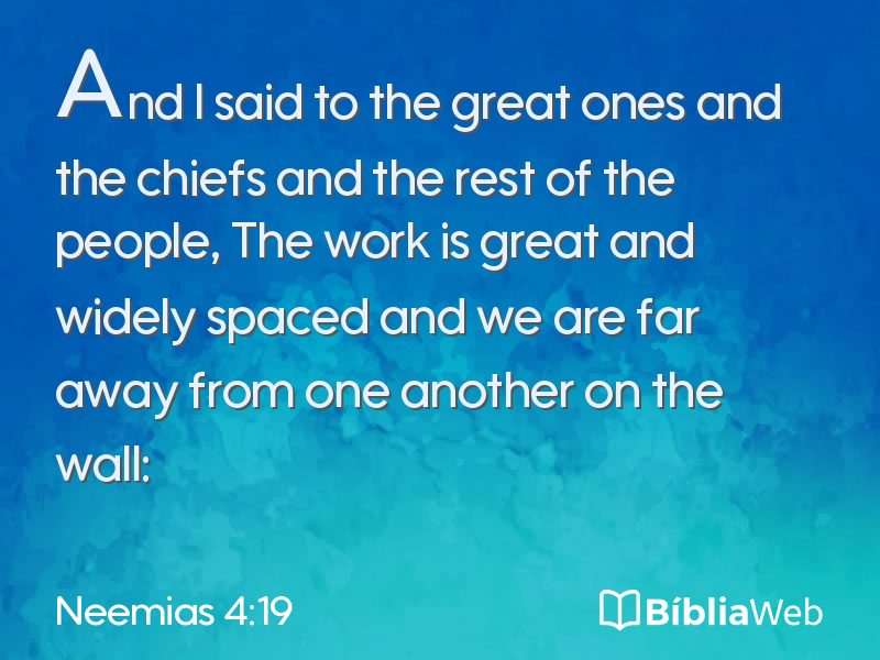 Neemias 4:19 em imagem para compartilhar