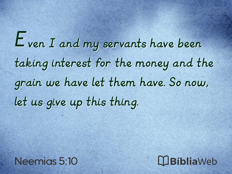 Neemias 5:10 em imagem para compartilhar