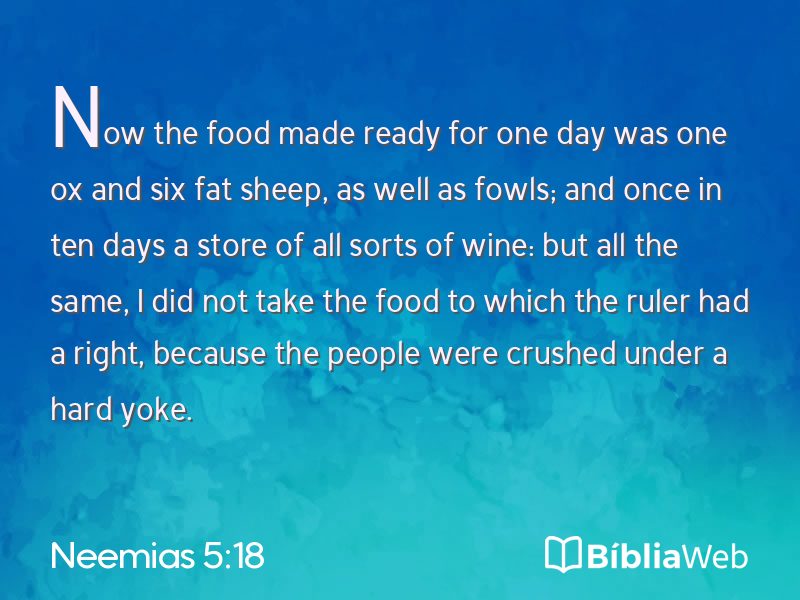 Neemias 5:18 em imagem para compartilhar