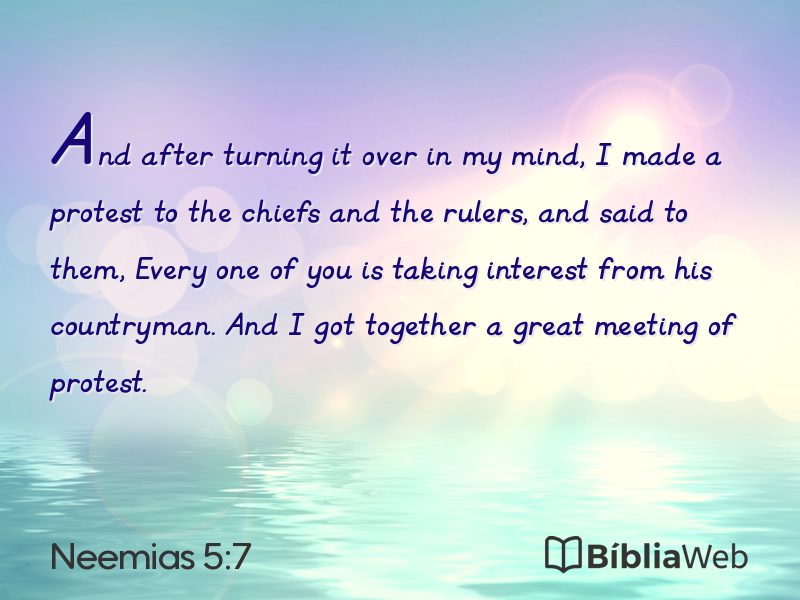 Neemias 5:7 em imagem para compartilhar